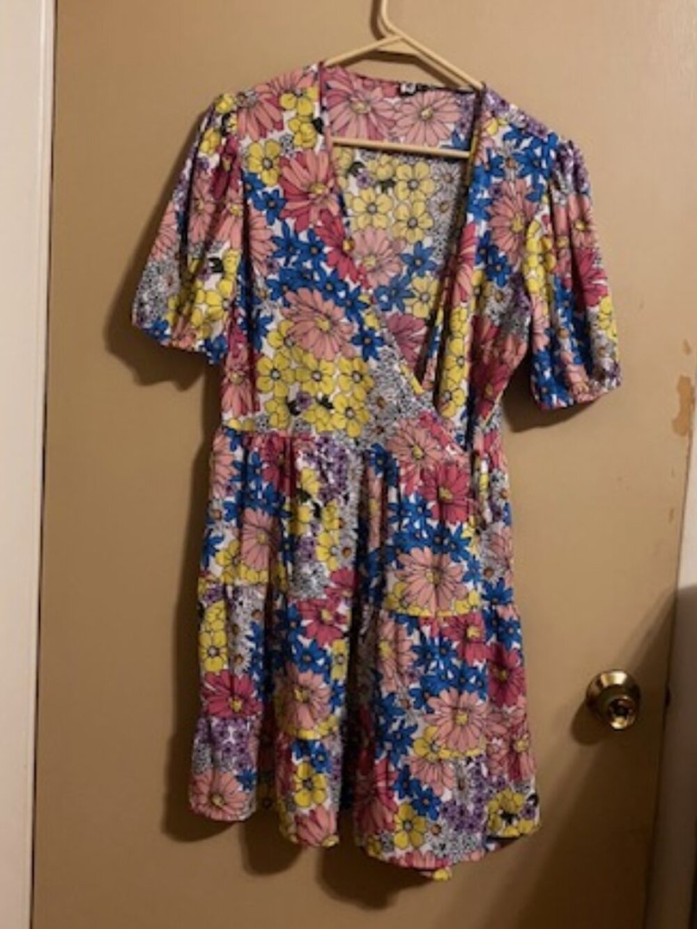 Bright Flowers Wrap-Around Dress